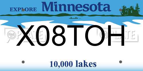 X08TOH Minnesota License Plate