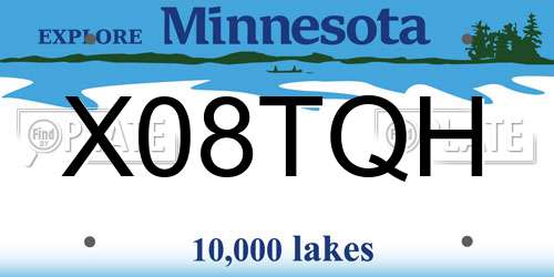 X08TQH Minnesota License Plate