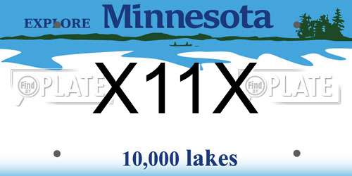 X11X Minnesota License Plate