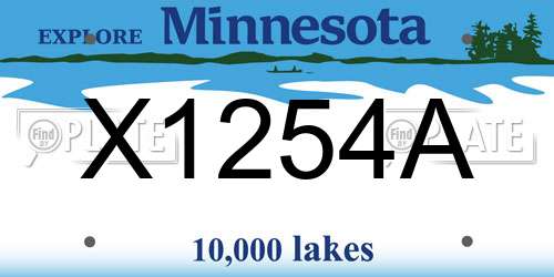 X1254A Minnesota License Plate