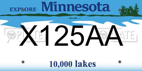 X125AA Minnesota License Plate