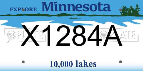 X1284A Minnesota License Plate