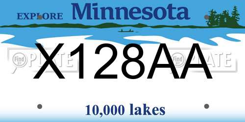 X128AA Minnesota License Plate