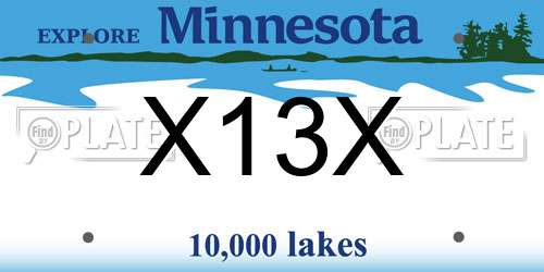 X13X Minnesota License Plate