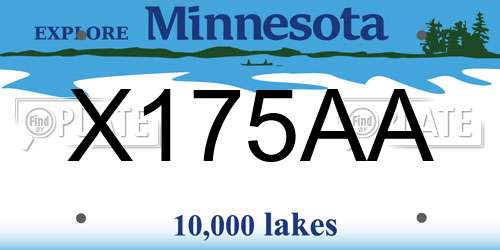 X175AA Minnesota License Plate