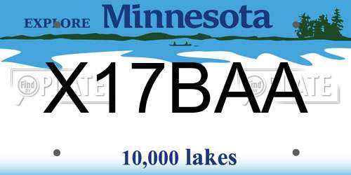 X17BAA Minnesota License Plate