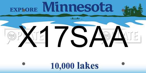 X17SAA Minnesota License Plate