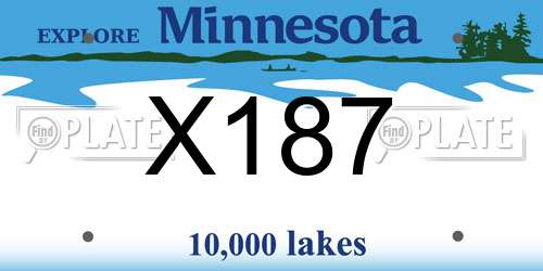 X187 Minnesota License Plate