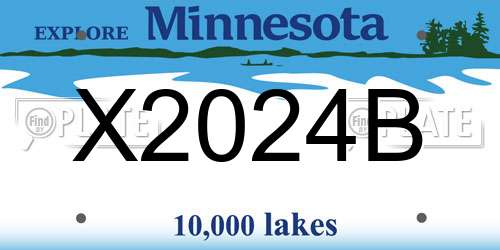 X2024B Minnesota License Plate