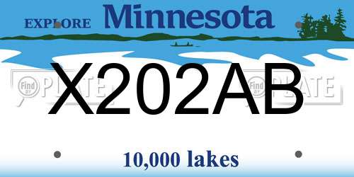 X202AB Minnesota License Plate