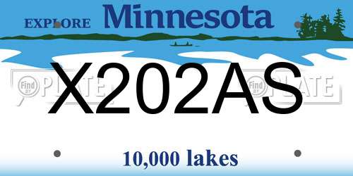 X202AS Minnesota License Plate
