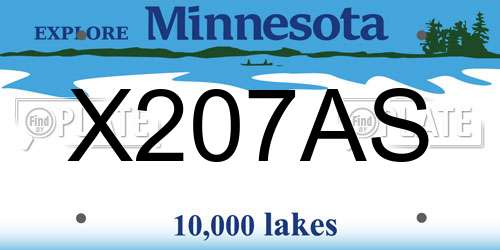 X207AS Minnesota License Plate