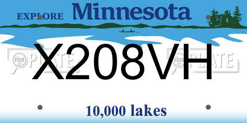 X208VH Minnesota License Plate