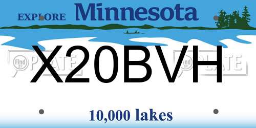 X20BVH Minnesota License Plate