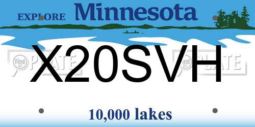 X20SVH Minnesota License Plate