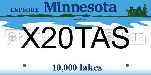 X20TAS Minnesota License Plate