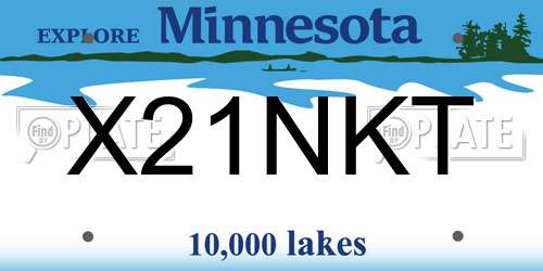 X21NKT Minnesota License Plate