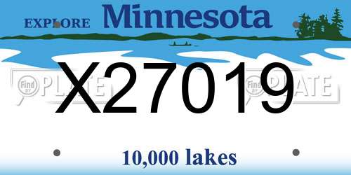 X27019 Minnesota License Plate