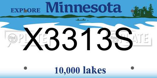 X3313S Minnesota License Plate