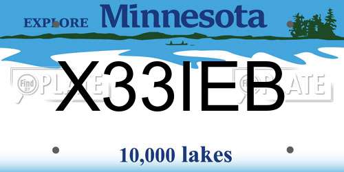 X33IEB Minnesota License Plate