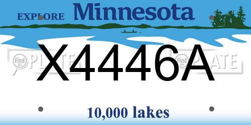 X4446A Minnesota License Plate