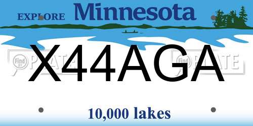 X44AGA Minnesota License Plate