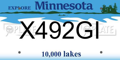 X492GI Minnesota License Plate