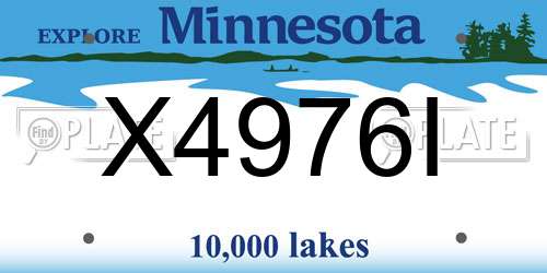 X4976I Minnesota License Plate