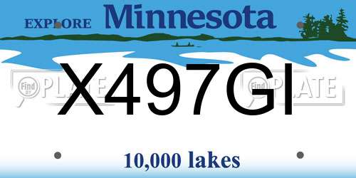 X497GI Minnesota License Plate