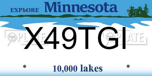 X49TGI Minnesota License Plate