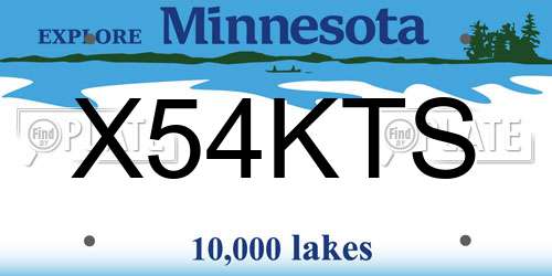 X54KTS Minnesota License Plate
