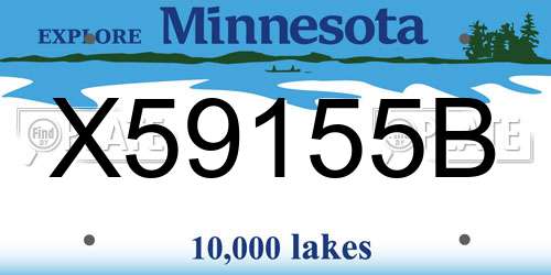 X59155B Minnesota License Plate