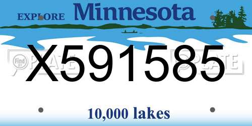 X591585 Minnesota License Plate