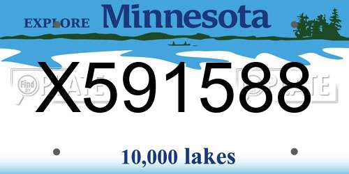 X591588 Minnesota License Plate