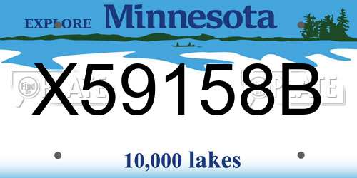 X59158B Minnesota License Plate