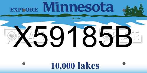 X59185B Minnesota License Plate