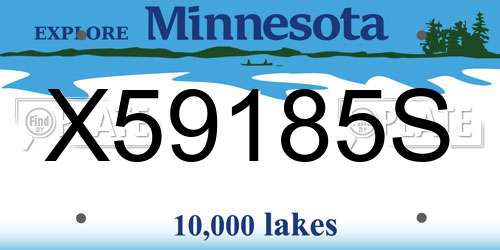 X59185S Minnesota License Plate