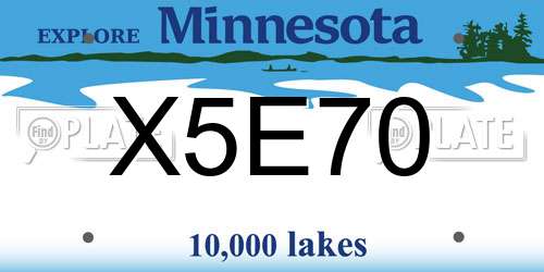 X5E70 Minnesota License Plate