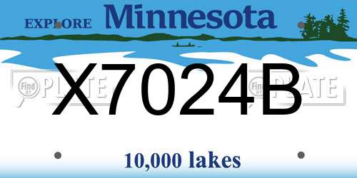 X7024B Minnesota License Plate