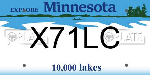 X71LC Minnesota License Plate