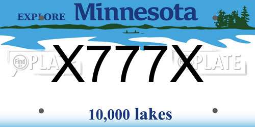 X777X Minnesota License Plate