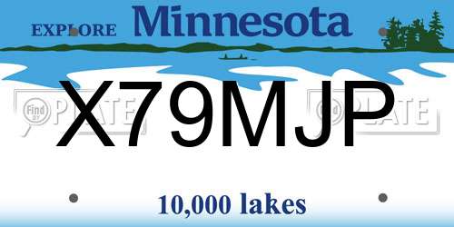X79MJP Minnesota License Plate