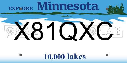 X81QXC Minnesota License Plate