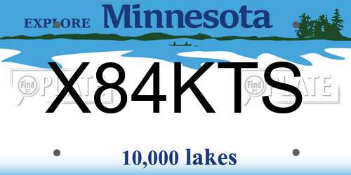 X84KTS Minnesota License Plate
