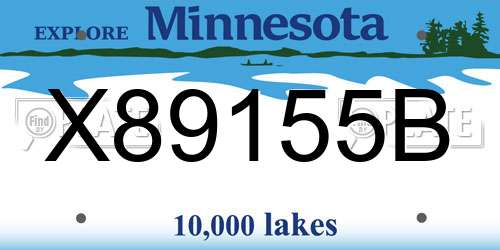 X89155B Minnesota License Plate
