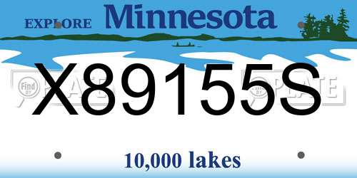 X89155S Minnesota License Plate