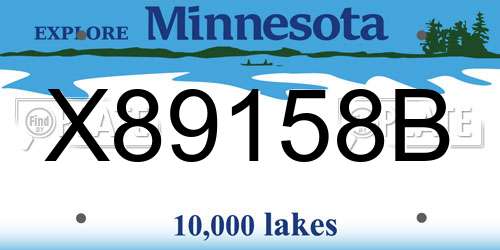 X89158B Minnesota License Plate