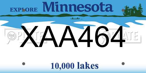 XAA464 Minnesota License Plate