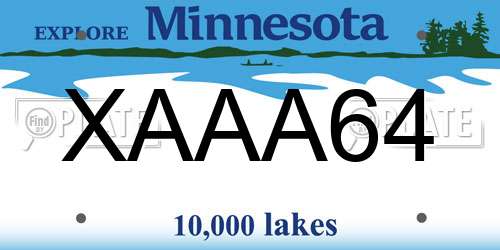 XAAA64 Minnesota License Plate