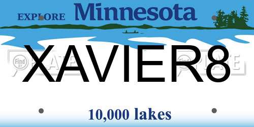 XAVIER8 Minnesota License Plate